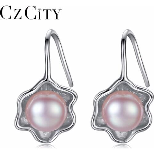 CZCITY Pearl Jewelry,pearl earrings Drop earrings,925 sterling silver earrings for women with box,vintage ethnic earrings