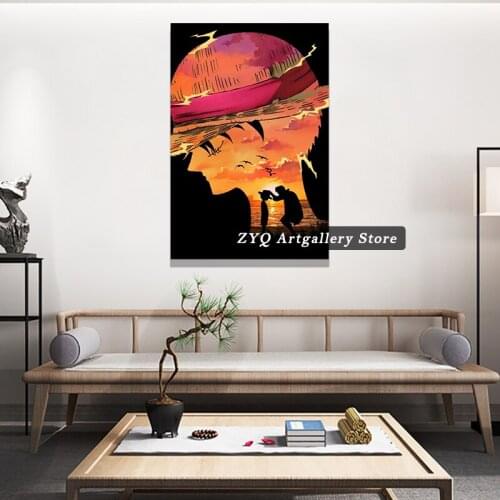 Shanks & Luffy Anime Wall Poster Canvas Painting For Anime Fans And Otaku Gifts Modular Canvas Pictures