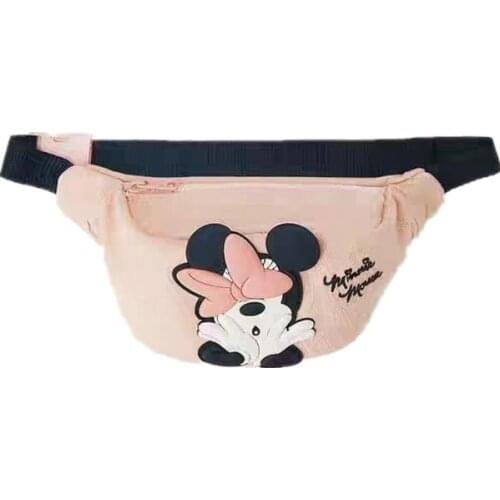 Disney canves carton girl boy messenger bag Mickey mouse chest bag Minnie coin bag belt bag shopping