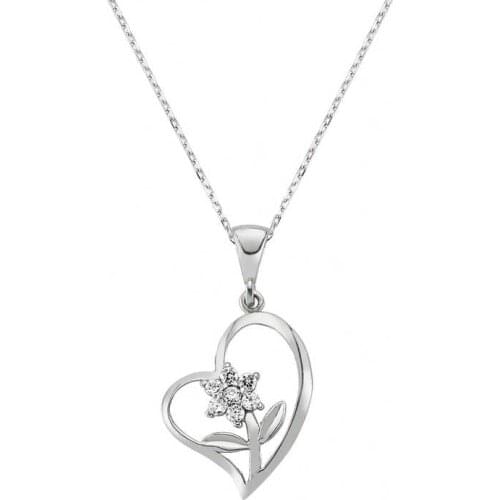 Tevuli 925 Sterling Silver in My Heart Flower Lady Necklace