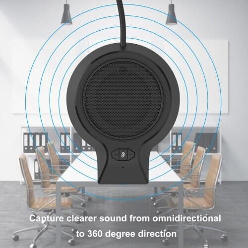 Universal Portable USB Computer 360 pickup Mic Mute Omnidirectional Microphone Conference Intelligent Noise Reduction Microphone
