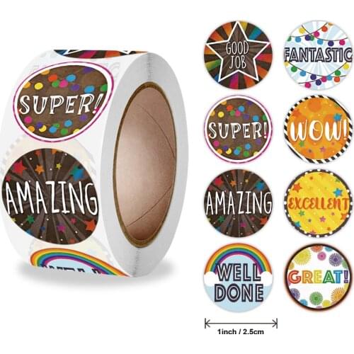 50-500pcs Cartoon Sticker Cute Words Reward Stickers for Teacher Encouragement Reward Children Toy Journal Scrapbook Sticker
