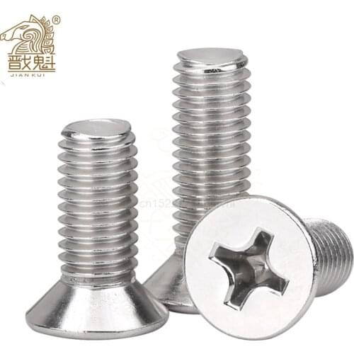 20/50Pcs M1-M6 DIN965 GB819 304 Stainless Steel Flat Head Countersunk Phillips Machine Screws