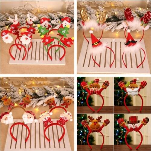 Christmas Gifts Baby Headbands Santa Elk Antlers Snowman Elf Ears Headband Noel Navidad Ornaments 2022 New Year Gift Natal Noel