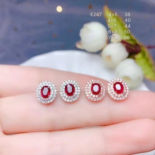 NATURAL Pigeon Blood RUBY EARRINGS For Women 925 Sterling Silver Fine Jewelry Real Ruby Gemstones Low Price Certificate #Q103