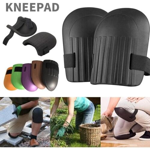 1 Pair Covered Foam Knee Pad Professional Protectors Sport Work Kneeling Pad Black Foam Eva Cushion Garden Kneeling Mat