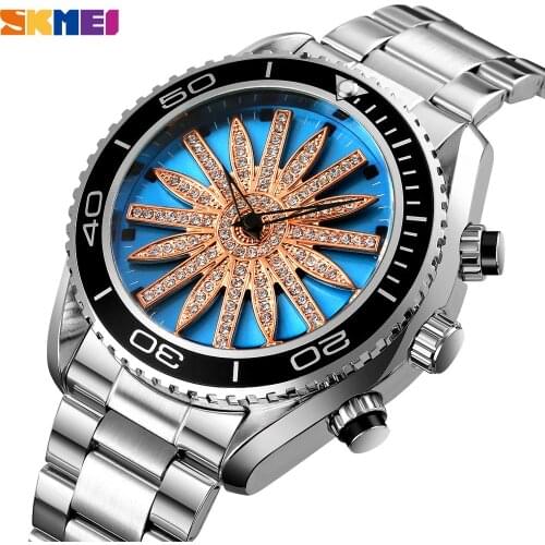 2020 new luxury men watch women bracelet fashion sparkly dial quartz wristwatch skmei top brand stainless steel analog clock