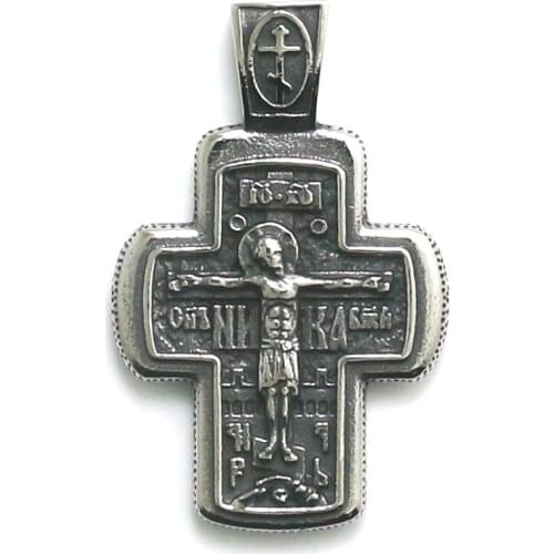 316L Stainless Steel Cross Jesus Christ Vintage Protect Pendant