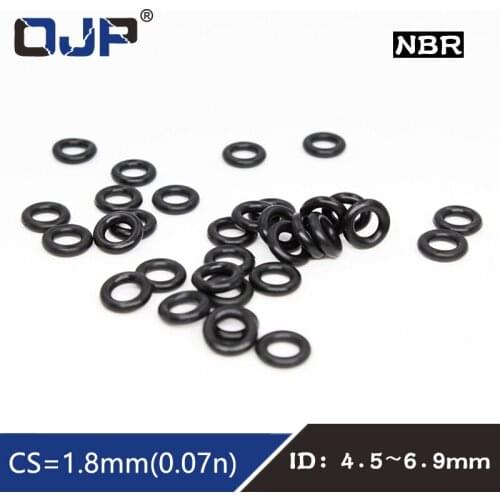 50PCS/lot Rubber Ring NBR Sealing O-Ring 1.8mm Thickness ID4.5/4.87/5/5.3/5.5/6/6.3/6.7/6.9mm Nitrile O Ring Seal Gasket Washer