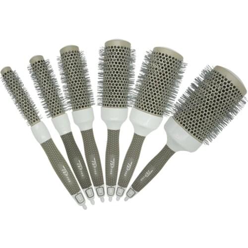 6 Size Hair Brush Hair High Temperature Ceramic Round Comb Hairdressing Salon Nano Brush Hot Ceramic Ion Styling Comb