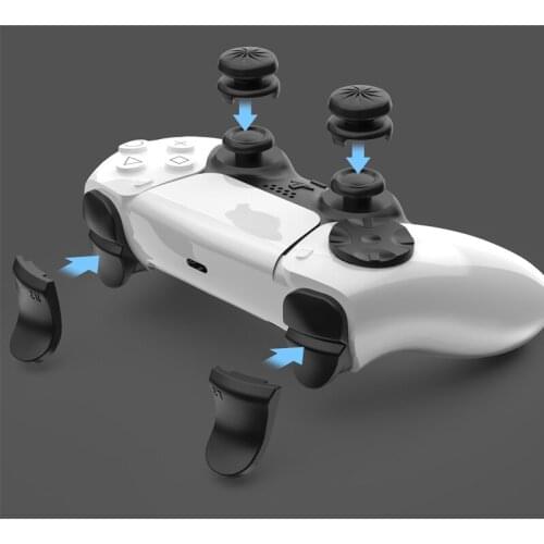 8 in 1 For PS5 Extender R2 L2 buttons Thumbstick caps Analog Stick Cover D-pad Cross Key pads For Playstation 5 Game Controller
