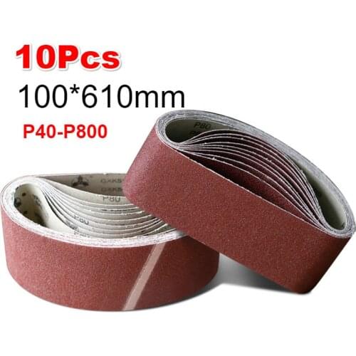 10pcs 100*610mm Abrasive Sanding Belts Sanding Paper for Belt Sanders Bench Grinder Grinding Polishing Tool 40-8000 Grit