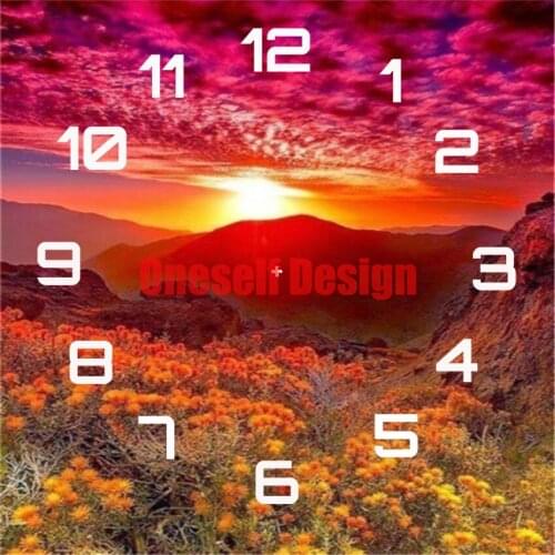 Diamond painting full clock beach diamond embroidery full set rhinestone pictures clock diy frame decoration home diamond mosaic