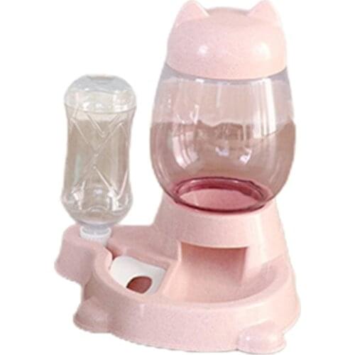 2.2L Pet Dog Cat Automatic Feeder Bowl for Dogs Drinking Water Bottle Kitten Bowls Slow Food Feeding Container