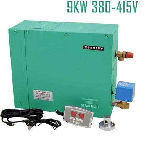 Free shipping 9KW 380-415V HOME SPA SAUNA STEAM SHOWER BATH GENERATOR STEAM HEAD AROMA OIL RESERVOIR, BRASS SAFETY PRESSURE