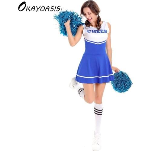 OKAYOASIS Free Shipping High School Musical Cheerleader Costume Cheer Uniform Fancy Dress