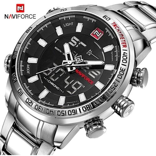 NAVIFORCE Top Luxury Brand Men Watches Mens Army Military LED Analog Digital Wrist Watch Male Quartz Clock Relogio Masculino