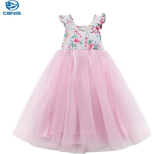 Flower Newborn Girls Dress Lace Princess Party Wedding Dress Long Sundress Baby Dresses Sleeveless Girl Dresses