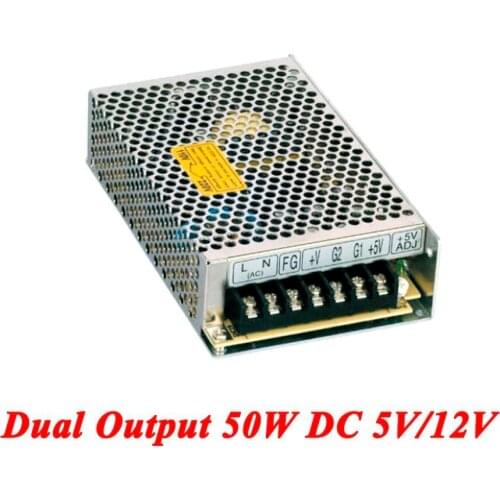 D-50A Switching Power Supply 50W 5V/12V,Double Output Watt Power Supply For Led Strip,AC110V/220V Transformer To DC,led Driver