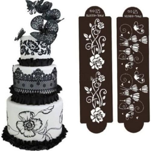 Decorate Cake Stencil Flower Form Pastry Lace Embosser Baking Moulds For Cake Decorating Tools Wedding Template Easter Decor