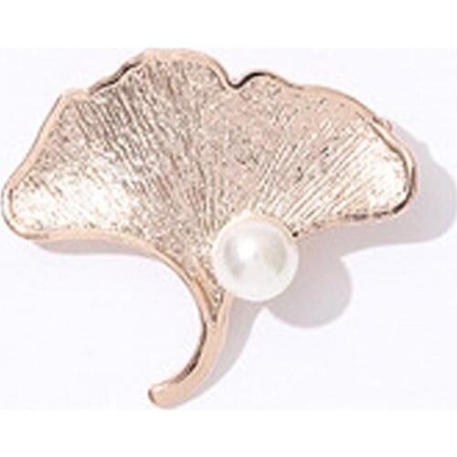 DoreenBeads Fashion Pin Brooches For Women Jewelry Geometric Gold White Imitation Pearl Concise Accessories Charms Gift 1 PC