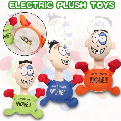 Electric Plush Vent Toy Comfortable Touching Punch Me Doll Funny Emotional Vent Doll Anti-Stress Vent Relieve Figure Doll