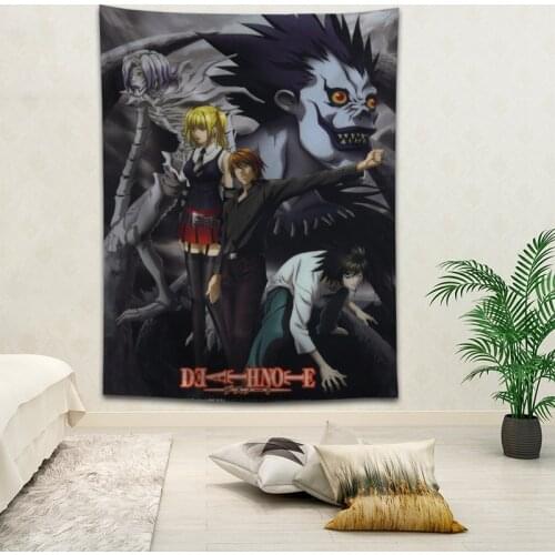 Hot Sale Custom Anime Death Note Printed Tapestry Background Decorative Tapestry Various Sizes Wall Hanging Decor