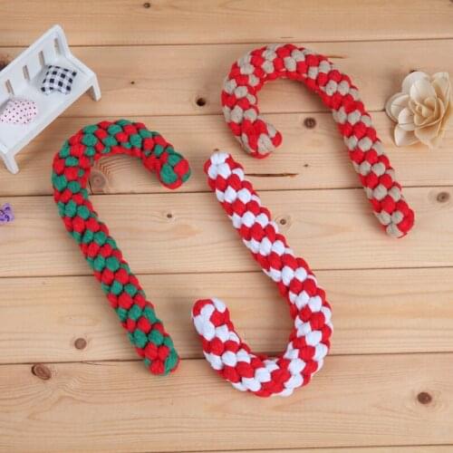 Cotton rope crutch Christmas series pet toys dog tooth cleaning and grinding toys