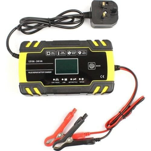 Intelligent Car Battery Charger Pulse Repair Starter 12V 8A 24V 4A 3-Stage Battery Chargers AGM Deep cycle GEL Lead-Acid Charger