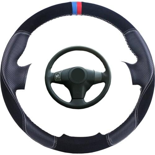 Custom Made Car Steering Wheel Cover For Toyota Yaris Vios RAV4 2006-2009 Scion XB 2008 Suede Leather Auto Steering Wheel Braid