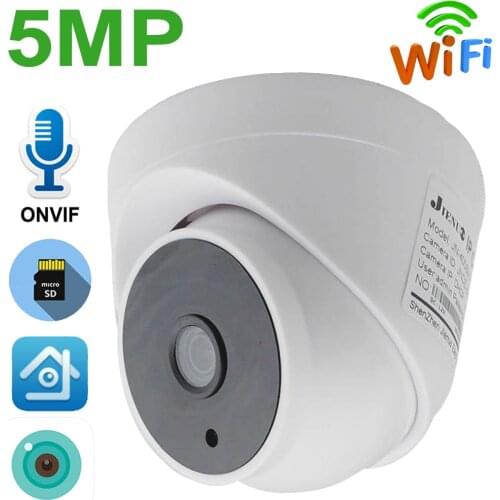JIENUO 5MP Wireless Camera IP Cctv Security Surveillance Cam Wifi Audio HD Night Vision Infrared Dome HD Home Camera ICSee XMEye
