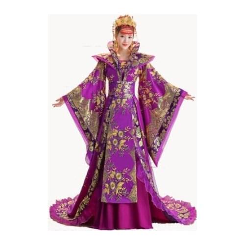Chinese ancient Tang dynasty queen Tailing Costume High Quality Designer Guzheng Show Clothing Women Hanfu Chinese Photography