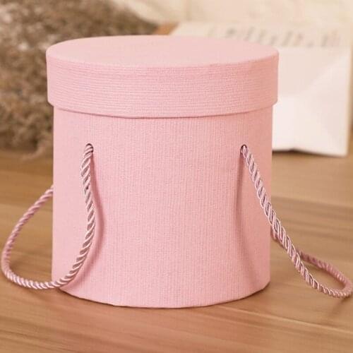 Round Flower Paper Boxes Lid Hug Florist Flower Box Gift Candy Bar Hold The Bucket Gift Packaging Party Wedding Gift Storage Box