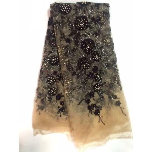 Laces Fabric Embroidered Nigerian High Quality African Tulle Lace Fabric 2020 For Dress African Net French Lace With Stones D885