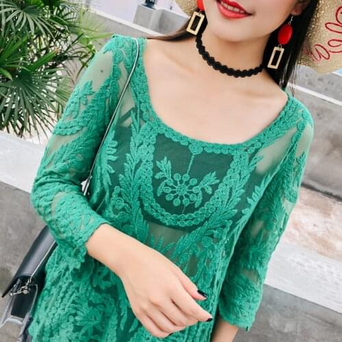 Summer Womens Short Section Covering Butt Lace Hollow Crochet Swimsuit Sunscreen Beach Shirt