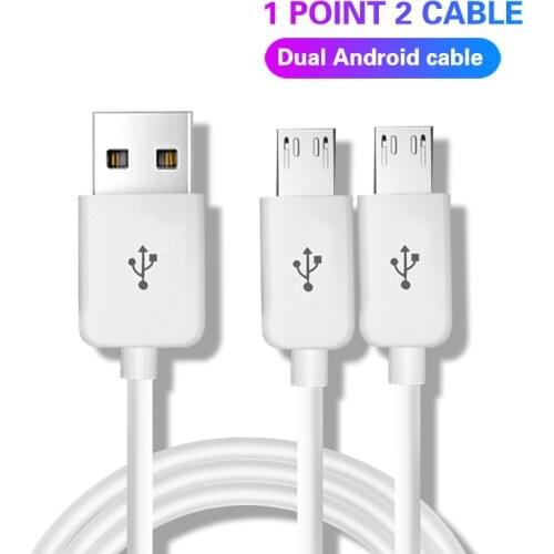 McGiLLon 2 In1 Micro USB Cable Smartphone Charger USB Male to 2 Microusb Male Cable For Mobile Phone Tablet Power Bank