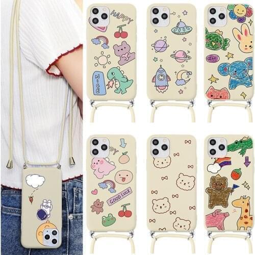 Fashion Crossbody Strap Lanyard Cases For Xiaomi Redmi Mi Poco X3 M3 NFC 10T 10 Lite Note 9T 8 10 8T 9s 10s Pro 7 9C Back Cover