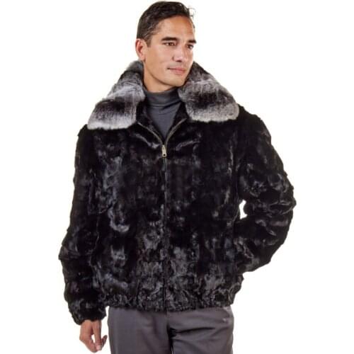 Men Bomber Jacket Natural Mink Fur Coat 2021 New Winter Warm Thicken Outwear Plus Size Custom Detachable Collar Options