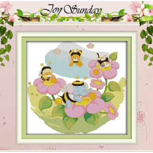 The Spring Bees Patterns Counted Cross Stitch DIY 11CT 14CT Cross Stitch Set Chinese Cross-stitch Kits Embroidery Needlework