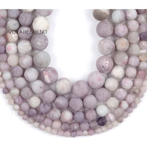 Natural Stone Matte Purple Lilac Beads Round Loose Spacer Beads For Jewelry Making DIY Bracelet Crafts Wholesale 4/6/8/10/12mm