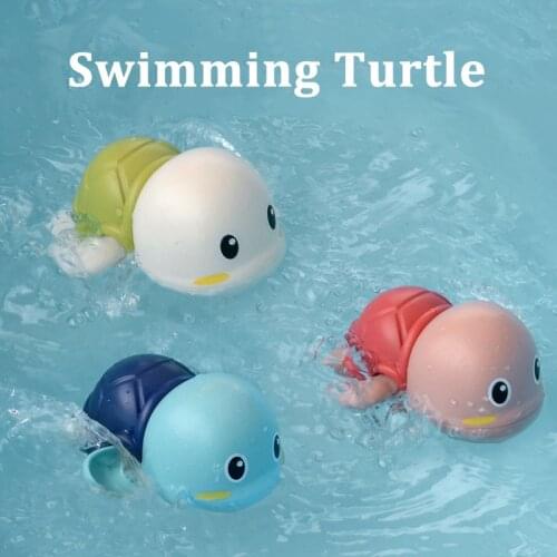 Single Sale Cute Cartoon Animal Tortoise Classic Baby Water Toy Infant Swim Turtle Wound-up Chain Clockwork Kids Beach Bath Toys
