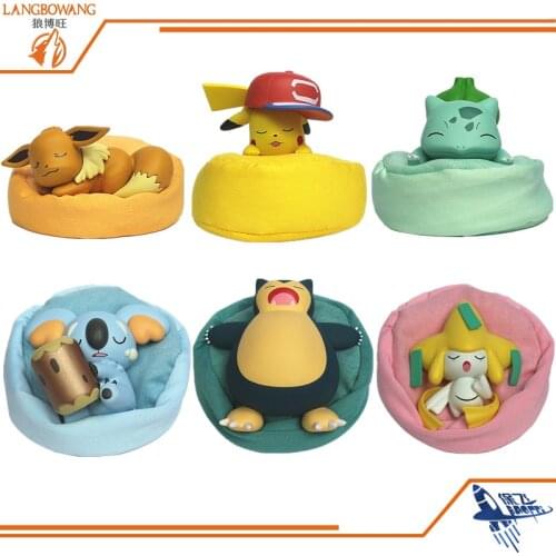 Pokemon Sleep Pikachu Snorlax Bulbasaur Eevee Komala With Box Action Figure Model Toys Figures for Children Kids