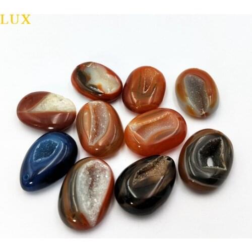Nature agate Druzy geode Pendant Beads for Making necklaces jewelry