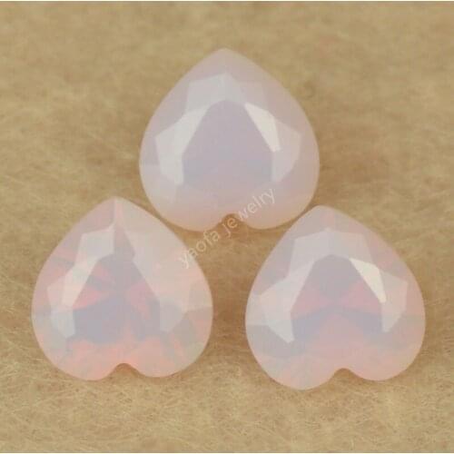 Sale 5A 2x2~12x12mm Heart Shape Brilliant Cut Synthetic Translucent Opal Pink Nano Stone Lab Created Gems For Wax Setting DIY