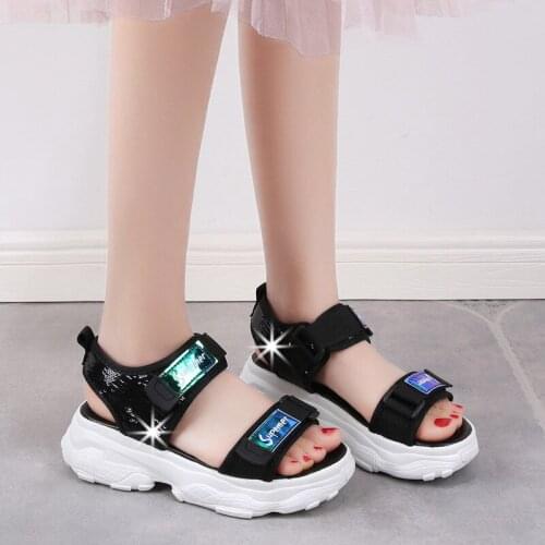 Female Sandals New Womens Summer Shoes Fashion Platform Height Increasing Solid Casual Ladies Beach Zapatillas Mujer Size 35-40