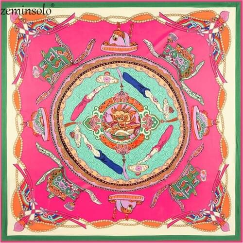 100% Twill Silk Scarf Bandana Square Scarves 130*130cmFashion Women Scarf Luxury Brand Scarves For Women Female Wraps Shawls