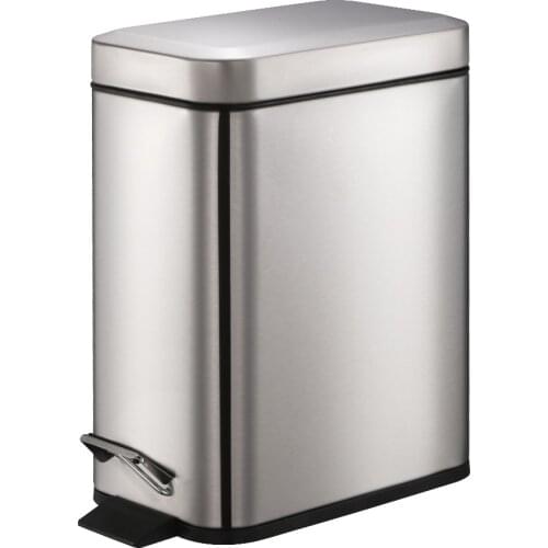 SmartBin 1.33 Gallon/ 5 L Basic Style Stainless Steel Step Pedal Trash Can Dust Bin Waste Basket Recycle Bin Silver