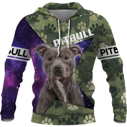 CLOOCL Pitbull Men Hoodies Starry Sky Camo Animals Design Men Clothing Unisex Casual Harajuku Streetwear Women Pullovers
