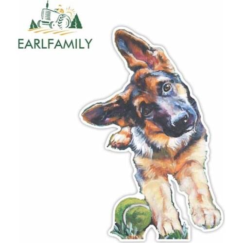 EARLFAMILY 13cm x 8.9cm For German Shepherd Vinyl Material Car Stickers Fashion Graphics Decal Occlusion Scratch Decoration