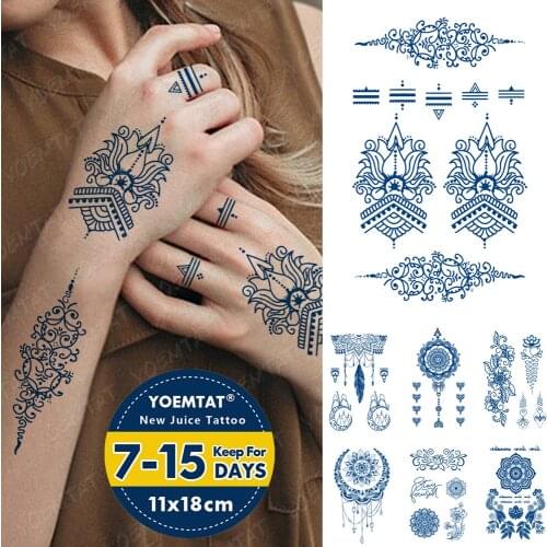 Juice Lasting Waterproof Temporary Tattoo Sticker Butterfly Lotus Totem Flash Full Tattoos Arm Ink Body Art Fake Tatto Men Women